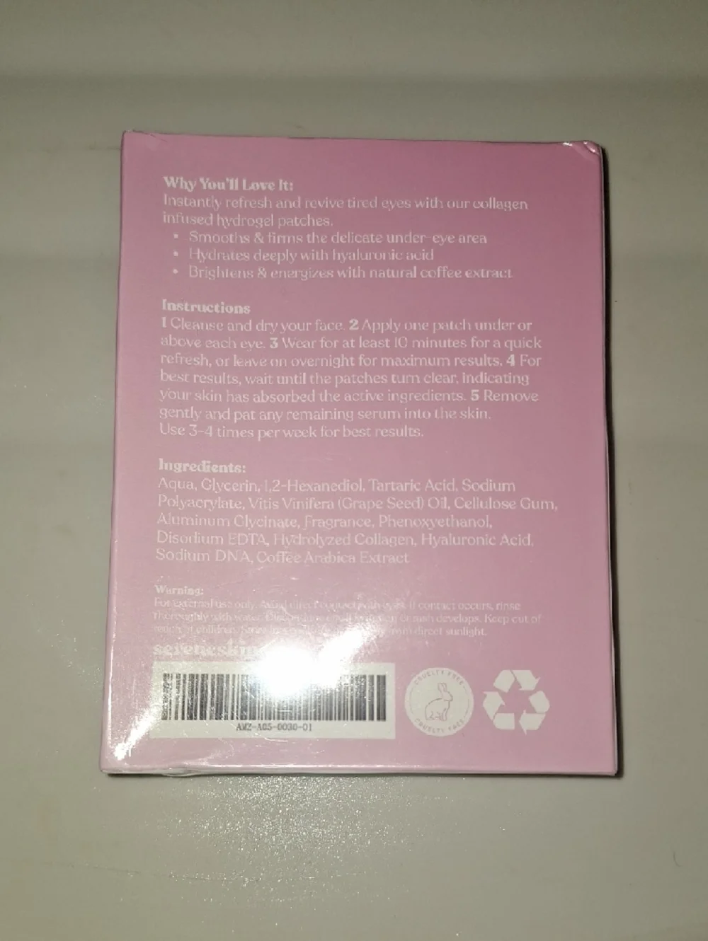 InstaLift PDRN Collagen Pink Eye Patches - 8 Pairs
